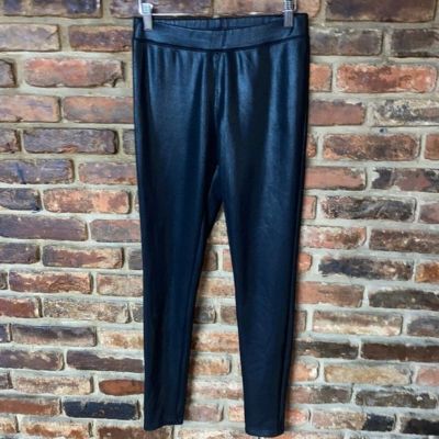 Express Black Faux Leather High Rise Zippered Ankle Leggings Women's Size Small