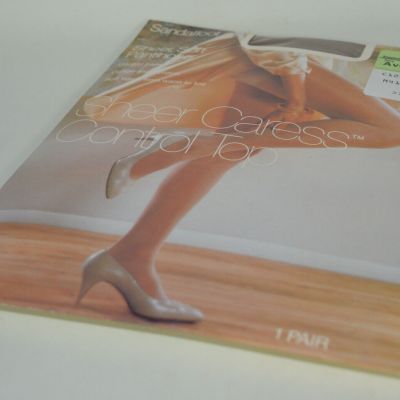 Vintage JCPenney Sheer Caress Control Top Pantyhose Average Taupe 41 Sandal foot