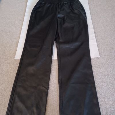 Joie Faux Leather Leggings Black Pull On Stretch Size M