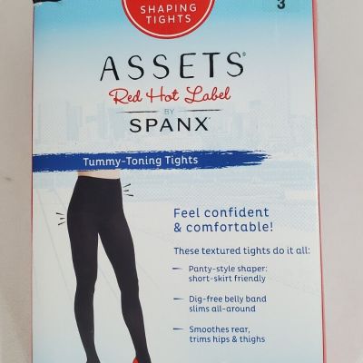 Spanx Assets Red Hot Label Black High Waisted Tights Size 3 New in Box