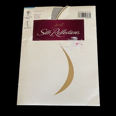 Silk Reflections Pantyhose Size CD Vintage 90s Gray Most Silky Sheer New