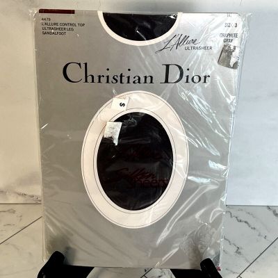 Christian Dior 4479 L'ALLURE Ultra Silken Sheer Panty Top Graphite Gray Size 3
