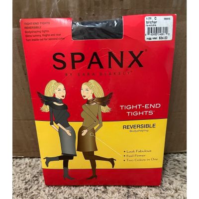 Spanx Reversible Bodyshaping Tight-End Tights Black Charcoal Size C New