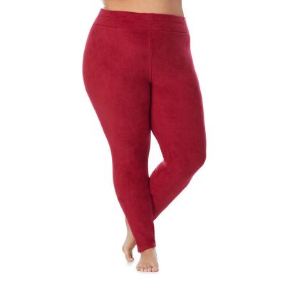 Cuddl Duds Women's Plus Size Fleecewear With Stretch Leggings (Red, 1X)
