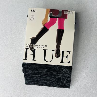 Hue Women's Super Opaque Tights with Control Top Graphite Heather 1 Pair Size 1