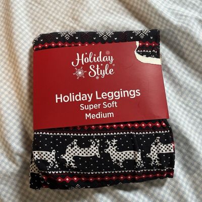 Holiday Style Leggings  Womens Medium Super Soft- NEW