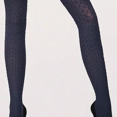 New $375 Wolford Kaleido Dames Fashion panty 14621 Tights Black color size S