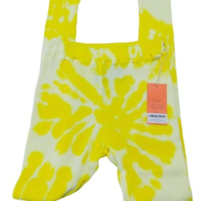 La Detresse Streetwear Thermal Waffle Knit Leggings Electric Yellow Size XS