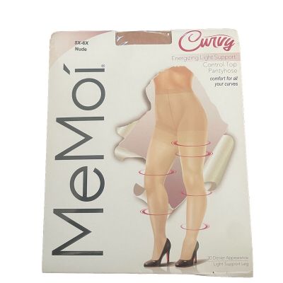 Me Moi Pantyhose Control Top Nude 5x-6x Plus Light Support 30 Denier New