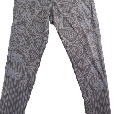 Soft Surroundings Leggings Women’s Medium Pull On Cropped Gray Snakeskin Print