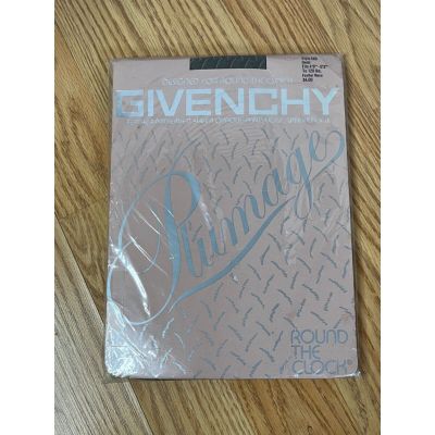 Givenchy Feather Patterned Sheer Opaque Pantyhose Sandalfoot Demi Feather Moss S