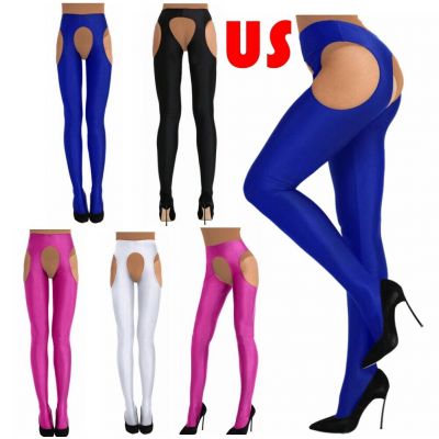 US Women's Hollow Out Stockings Stretchy Suspender Pantyhose Footed Tights Party