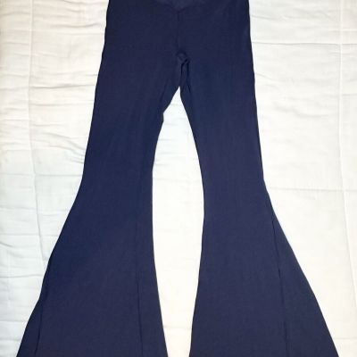 OFFLINE By AERIE Crossover Real Me Super Flare Rib Blue Leggings SMALL SHORT NWT