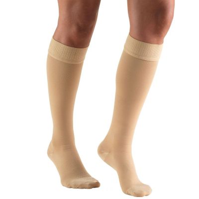 Truform Stockings Knee High Closed Toe Dot Top: 20-30 mmHg 3L BEIGE (8864BG-3L)