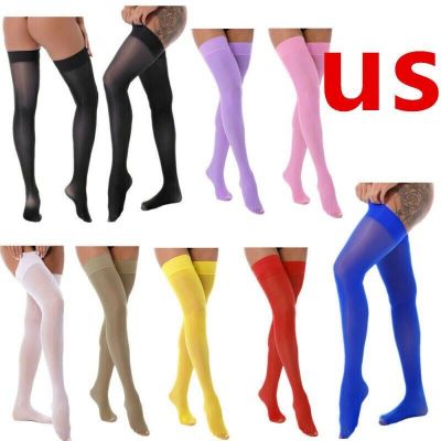 US Womens Pantyhose Glossy Thigh High Stocking Sheer Shiny Oil Stockings Hosiery