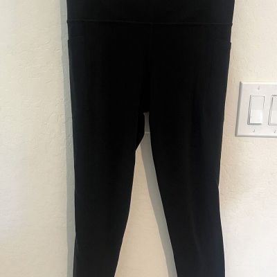 Athleta Salutation Stash Tight Leggings Pockets Yoga Gym Black Sz S