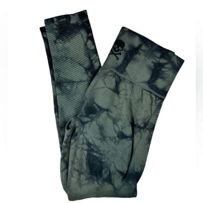 EUC Soul Cycle Women’s Green Tie Dye Ankle Length Leggings Athletic Workout - S