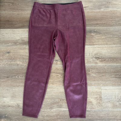 Lane Bryant Burgundy Faux Leather Leggings - Size 18/20