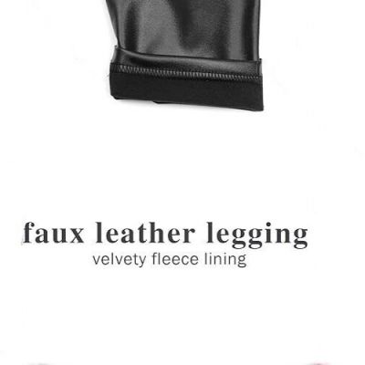 Faux Leather Leggings for Women Tummy Control Stretch High Waist Pleather Pants
