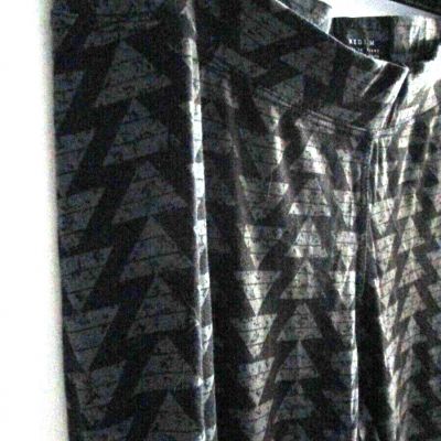 Toad & Co Womens Geometric Print Black/Gray Cotton Blend Leggings Medium NWOT