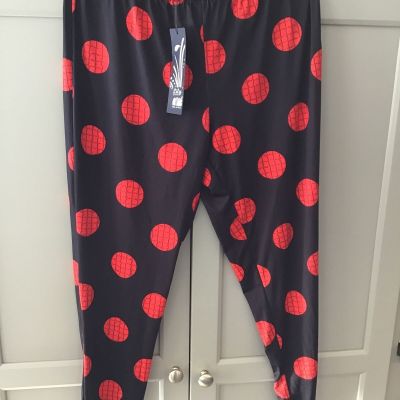 Lily By Firmiana Leggings Poly Blend  NWT Size 1X/2X  Black / Red Free Shipping