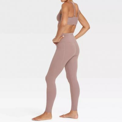 Womens Soft Ultra High-Rise Pocketed Leggings All in Motion ( Sz -L) Light Brown