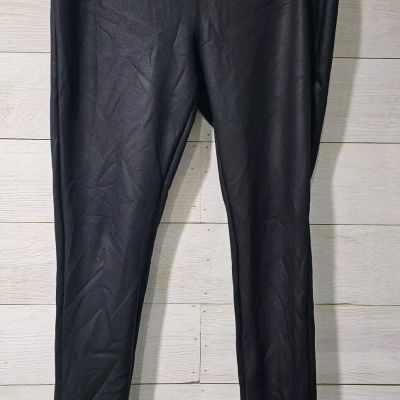 Express Black Faux Leather Leggings Pants Size LARGE