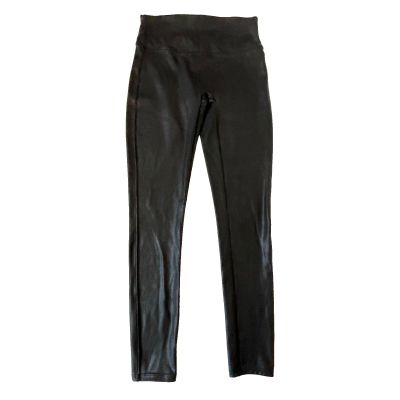 Spanx Womens XL 14-16 Faux Leather Leggings Shiny Black Pull On Pants Tight