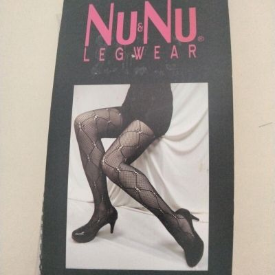 NuNu Legwear Fishnet Lace Tights  M/L  Black  ^