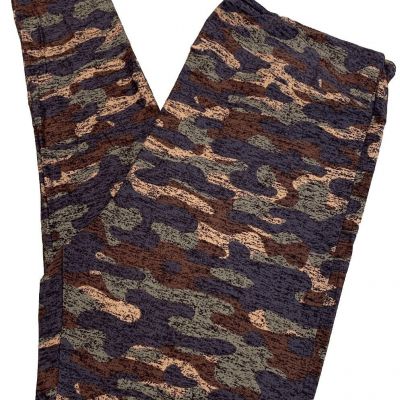 LuLaRoe Womens Leggings Size TC2 Camo Camouflage Green Blue Brown Plus 18+ NWT