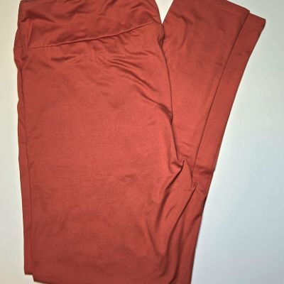 LuLaRoe TC2 Leggings Solid Brick RED ORANGE Tall & Curvy 2 (Fits Size 20-26) NWT