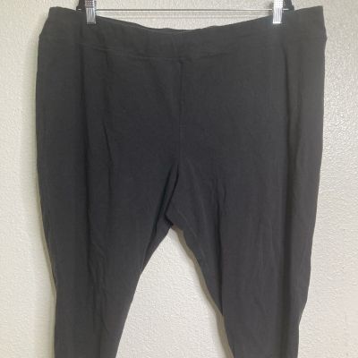 Athletic Works Black Cotton Blend Capri Leggings Size 3X (24W-26W)