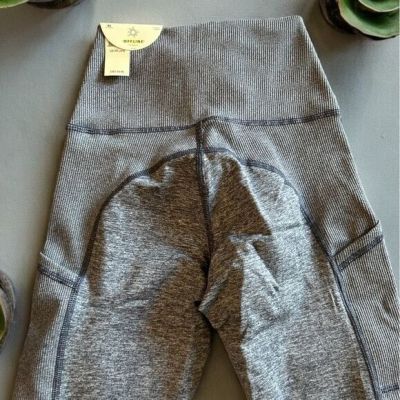 OFFLINE By Aerie The Hugger High Waisted Grey Blue Pocket Legging NWT XS