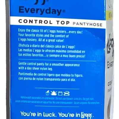 L'eggs Everyday Control Top Sheer Toe Pantyhose Plus Size 2X Suntan -3 Pair Pack