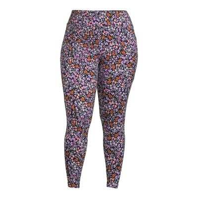 Terra & Sky Women's Plus Size Leggings, Floral Size 3X(24W-26W)