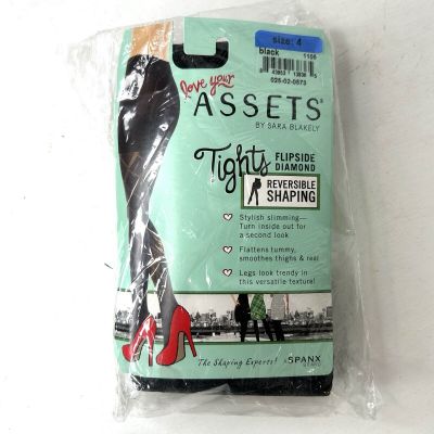 Assets by Sara Blakely For Spanx Flipside Diamond Shaping Tights In Black Size 4