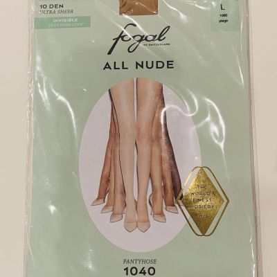 Fogal Pantyhose All Nude Ultra Sheer Tights - Size L - Plage