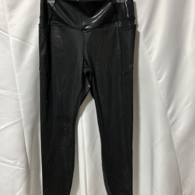 Victoria's Secret PINK Ultimate High Waist Full Length Shiny Legging Black L NWT