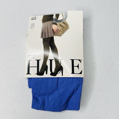Hue Womens Opaque Tights 1 Pair Size 1 Eyeshadow Blue New