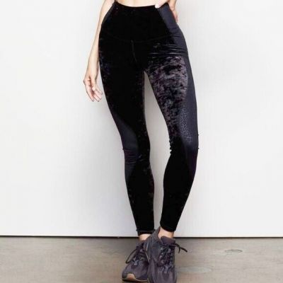 Good American Crushing It velvet leggings black active yoga women new 7 4X new