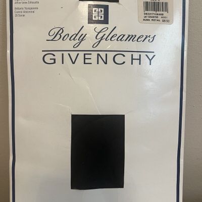 Givenchy Body Gleamers 156 Superbe Shimmery Sheer Control Top Pantyhose Black C