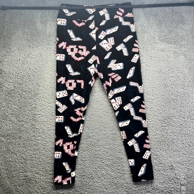 LuLaRoe TC2 Tall and Curvy 2 Valentines Dice Hearts Pattern Black