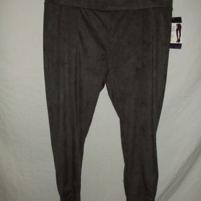 Seven7 Charcoal Grey Faux Suede Pull On High Rise Leggings Size XXL ~  NEW ~ q