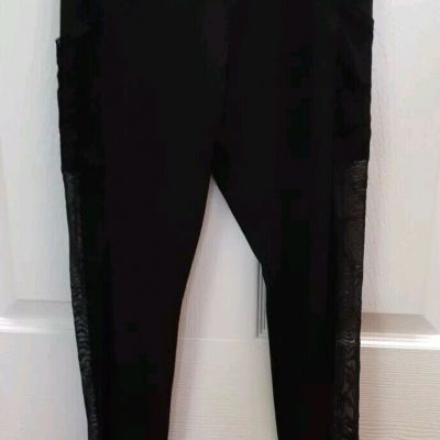 Womens Stretch High Waisted Leggings Long Workout Yoga Pant Fitness Small Black