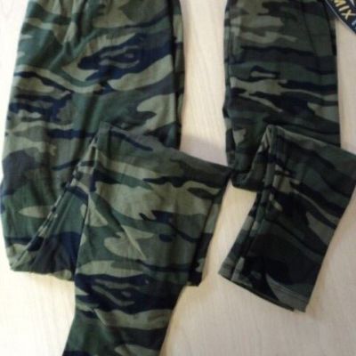 Mommy & Me Leggings Green Camo Women's OS, Plus - Children's Med, Lg