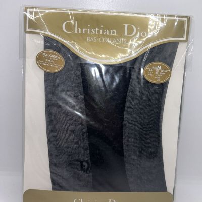 Vtg CHRISTIAN DIOR Bas Collants Black Sheer Stockings Women’s Sz M - NEW