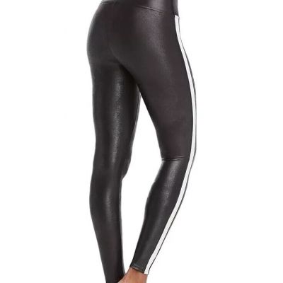 SPANX Faux Size XS Leather Leggings for Women Tummy Control with Side Stripe