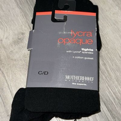 NEW Motherhood Maternity Pregnancy Tights Black Opaque Size C/D C D Hosiery