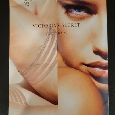 Victoria's Secret Body Bare Thigh High Stockings - Size A - Black - Ultra Sheer