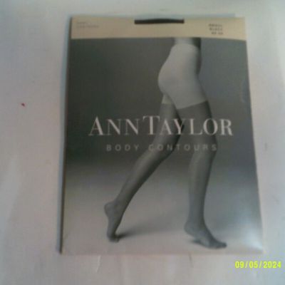 ANN TAYLOR BODY CONTOURS PANTYHOSE BLACK, SMALL  **NEW WITH TAGS**